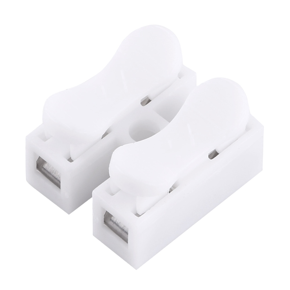 JXDZ-1 2 Pin Terminal Block Push Quick Wire Cable Splicing Termination Connectors 10A 250V 100Pcs