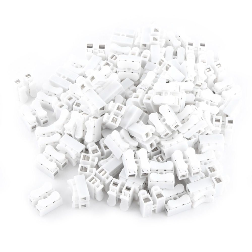 JXDZ-1 2 Pin Terminal Block Push Quick Wire Cable Splicing Termination Connectors 10A 250V 100Pcs