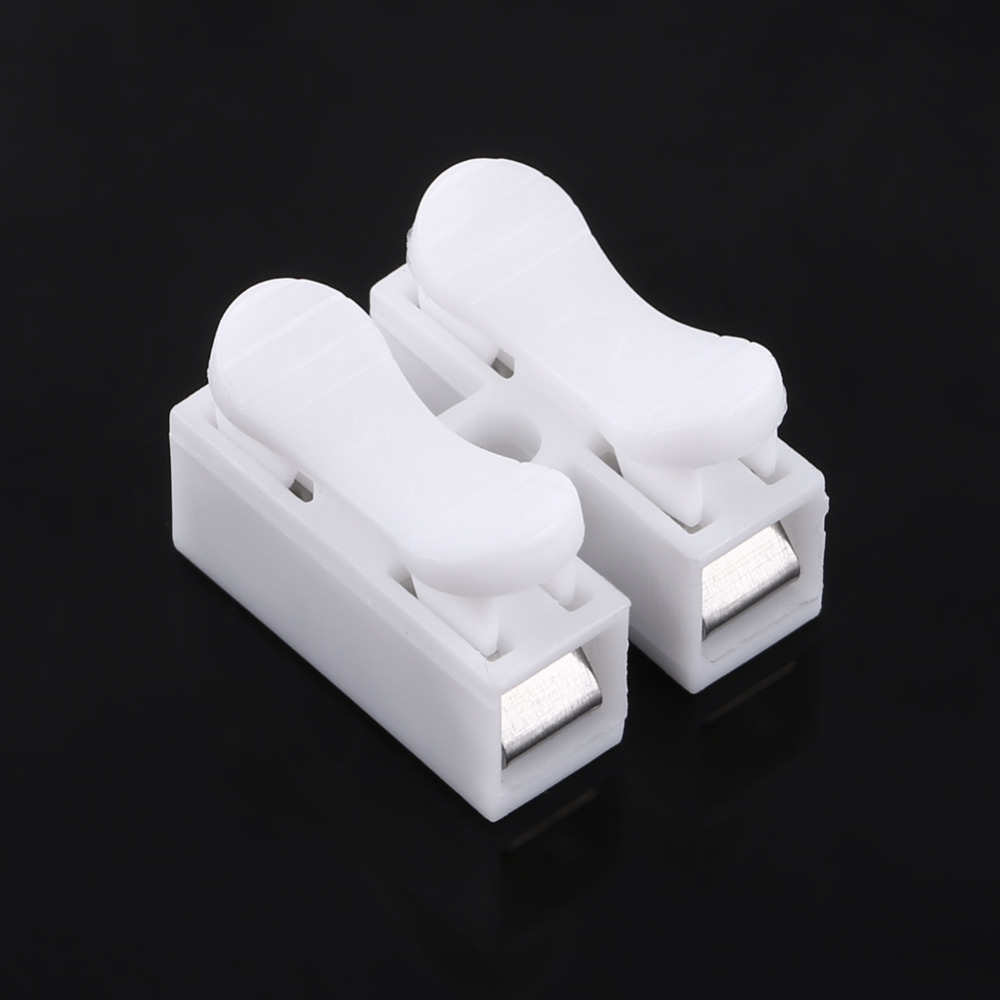 JXDZ-1 2 Pin Terminal Block Push Quick Wire Cable Splicing Termination Connectors 10A 250V 100Pcs
