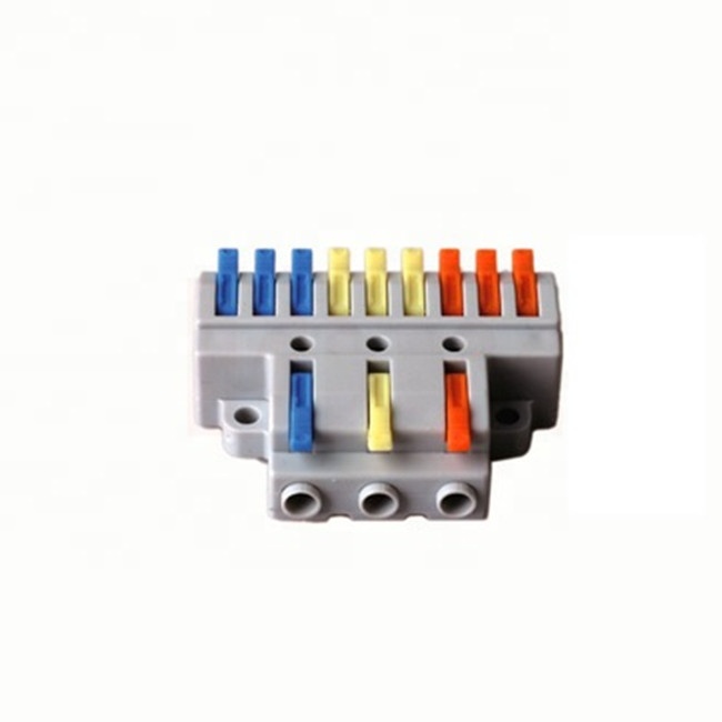 KV439 3 In 9 Out Multi-Cores Push Pull Lever PCB Screw Terminal Block for DIN Rail Applications